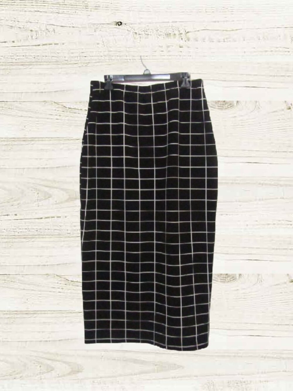 Shein Women's plus size 2XL black Plaid Elastic Waist Bodycon maxi Skirt Nwot